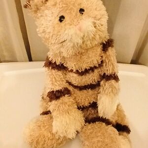 Jellycat Furry Cat Plush- Tan and Brown